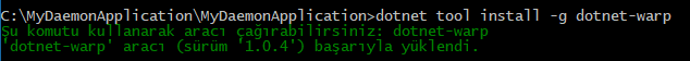 .Net Core Uygulamasını Tek Bir Exe Olarak Yayınlama ( dotnet-warp)