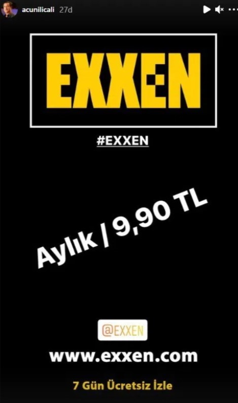 Exxen Abonelik ücreti