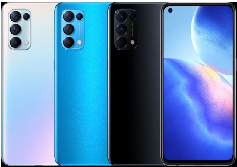 Oppo Reno 5 ön ve arka kısmı