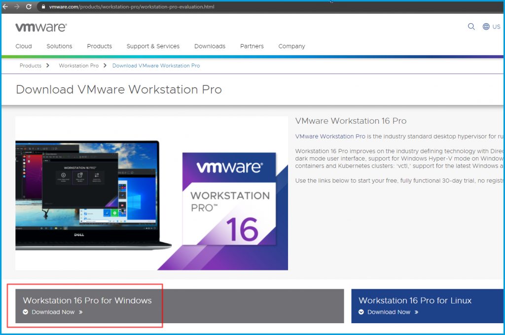 vmware workstation pro 16 windows 10