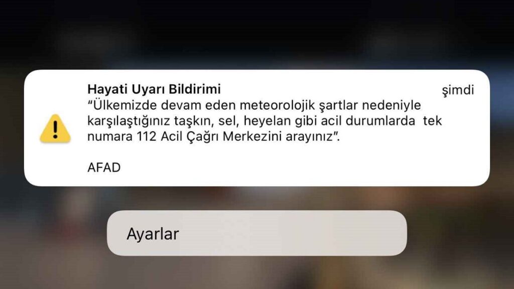 Hayati Uyarı Bildirimi