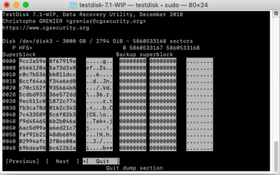 testdisk superblock