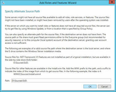 NET Framework 3 5 Specify an alternate source path Dialog