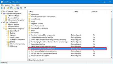 gpedit user config registry policy