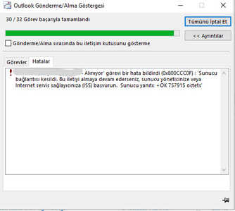 outlook hata