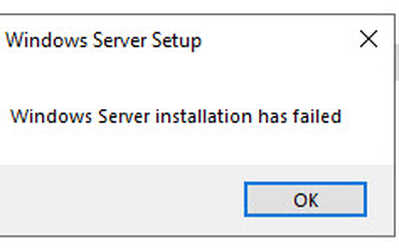 windows server has failed