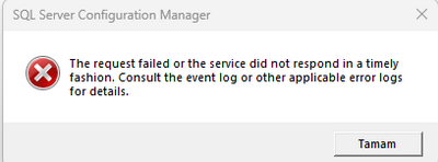 sql server agent başlama sorunu hatası